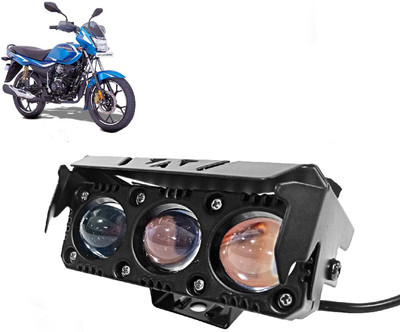 AUTO PEARL 3-Projector lens LED Dual Color White and Yellow High Beam Foglight A025 Fog Lamp Motorbike LED for Bajaj (12 V, 20 W)(Platina, Pack of 1)