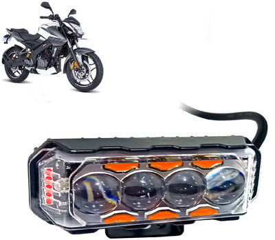AUTO PEARL 4 Lens White/Yellow & Multi Flicker Red/Blue High Beam Led T227 Fog Lamp Motorbike LED for Bajaj (12 V, 30 W)(Pulsar 200NS, Pack of 1)
