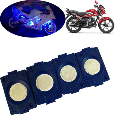 DvineAutoFashionZ PATCH LightBlue_799 Brake Light Motorbike, Car, Truck, Van LED for Hero (12 V, 1.5 W)(Universal For Bike, Pack of 4)
