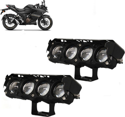 AUTO PEARL 4-Projector lens LED Dual Color White and Yellow High Beam Foglight T191 Fog Lamp Motorbike LED for Suzuki (12 V, 25 W)(Gixxer, Pack of 2)