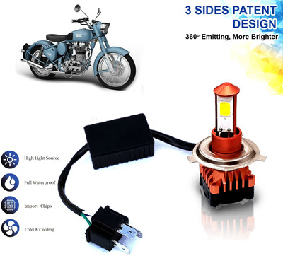 AUTO PEARL High Brightness CYT Bulb H4 White LED with Cooling Fan for Classic Squadron Fog Lamp Motorbike LED for Royal Enfield (12 V, 40 W)(Classic, Pack of 1)
