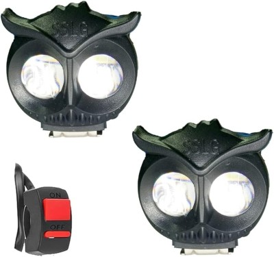 Anaisha Enterprises Owl led fog light(pvc)set of 2 pcs with red switch Headlight Car, Motorbike LED for Hero, Royal Enfield, Bajaj, KTM, TVS (12 V, 30 W)(Splendor Plus, Platina 100, Apache RTR 160, Pulsar 150, Duke 200, All Royal Enfield Models, Pack of 2)