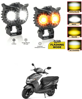 GONAMA Universal 2 Led OWL Shape Fog White/Yellow light Flashing Mode Fog Lamp sg149 Mirror Light Car, Motorbike LED for Mahindra (12 V, 40 W)(Universal For Bike, Pack of 1)
