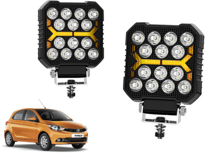 AUTO PEARL 4 Inch Square Luminous 14Led Auxiliary Amber DRL Spot Light for Car A366 Fog Lamp Car LED for Tata (12 V, 30 W)(Tiago, Pack of 2)
