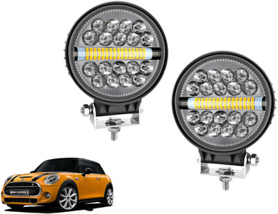 AUTO PEARL Round 4 Inch Luminous 34 Led Auxiliary Amber DRL Spot Light for Car A099 Fog Lamp Car LED for Mini (12 V, 30 W)(Cooper, Pack of 2)