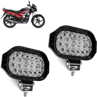 AUTO PEARL 24 LED Hi-Lo Ultra Bright White light Driving Spot Work Lights for Bike 129 Back Up Lamp Motorbike LED for Honda (12 V, 45 W)(Dream Yuga, Pack of 2)