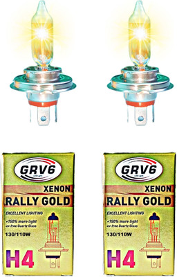 GRV 12v 130/110W H4 Car Headlight Bulb P43T 2 Headlight Bulbs Omni Headlight Car Halogen (12 V, 110 W)(Universal For Car, Pack of 2)