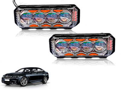 AUTO PEARL 4Lens Yellow/White & Multi Flicker Red/Blue Led M111 Fog Lamp Car LED for BMW (12 V, 30 W)(5 Series)