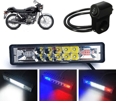AUTO PEARL Hazard Flasher LED Foglight Flashing Mode, White, Red & Blue with Switch B73 Fog Lamp Motorbike LED for Hero (12 V, 18 W)(Splendor Pro Classic, Pack of 1)