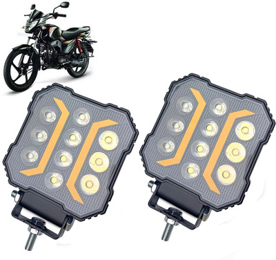 AUTO PEARL 10-LED Round White, Yellow Foglight Flashing Light, Work Spot Lights B164 Fog Lamp Motorbike LED for Mahindra (12 V, 30 W)(Pantero, Pack of 2)