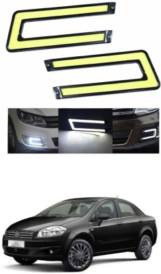 PRTEK U Shape COB LED DRL Light White 6000K High Power Brighter Bumper DRL Lights R_54 Headlight Car LED (12 V, 60 W)(Linea, Pack of 2)