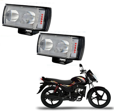 RWT Double Led White-Yellow Fog Light with Red & Blue Strobe Light With Switch-480 Fog Lamp Motorbike LED for Mahindra (12 V, 36 W)(Pantero, Pack of 3)
