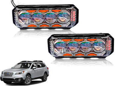 AUTO PEARL 4Lens Yellow/White & Multi Flicker Red/Blue Led for Outback Fog Lamp Car LED for Subaru (12 V, 30 W)(Outback, Pack of 2)