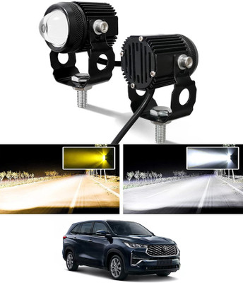 AYW Twin Mini LED Lights Set Of 2High/Low Beam Amber & White For Innova Hycross-2022 Fog Lamp Car, Motorbike, Truck, Van LED for Toyota (12 V, 55 W)(Innova Hycross, Pack of 2)