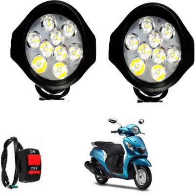 REPLEY 9ledoval-2+btn-083 Headlight Car, Motorbike LED for Yamaha (12 V, 35 W)(Fascino, Pack of 2)