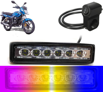 AUTO PEARL 6-inch 14LED Yellow/White/Red/Blue & Blinking Led Fog Light with Switch A39 Fog Lamp Motorbike LED for Bajaj (12 V, 24 W)(Platina, Pack of 1)