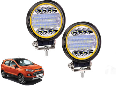 AUTO PEARL 24LED Round 3Mode Yellow/White light High Beam Led E210 Fog Lamp Car LED for Ford (12 V, 72 W)(Ecosport, Pack of 2)