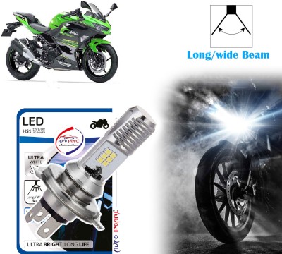 AUTO PEARL 2-Side 12Led Chips Motorcycle Bulb 7500K-12V-9W wide Beam Ultra Bright White C66 Headlight Motorbike LED for Kawasaki (12 V, 9 W)(Ninja 250, Pack of 1)