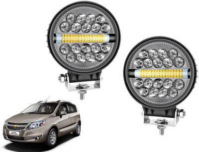 AUTO PEARL Round 4 Inch Luminous 34 Led Auxiliary Amber DRL Spot Light for Car A311 Fog Lamp Car LED for Chevrolet (12 V, 30 W)(Sail, Pack of 2)