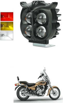 LOVMOTO Universal 4 LED Owl shape Spotlights Fog Lights Hi/Low,Red Angle & Flashing s54 Fog Lamp Car, Motorbike LED for Bajaj (12 V, 30 W)(Avenger, Pack of 1)