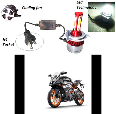PRTEK H4 FITTING AC/DC 12V-80V 30W low beam-50W high beam Headlight _R134 Headlight Motorbike LED (12 V, 80 W)(RC 390, Pack of 1)