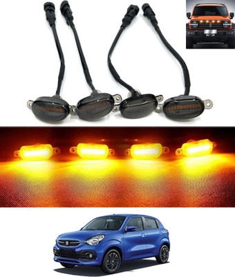 ABJD Car Front Grille 4LED Smoked Lens Daytime Running Amber Lights-54 Fog Lamp Car, Truck, Van LED for Suzuki (12 V, 55 W)(Celerio, Pack of 4)