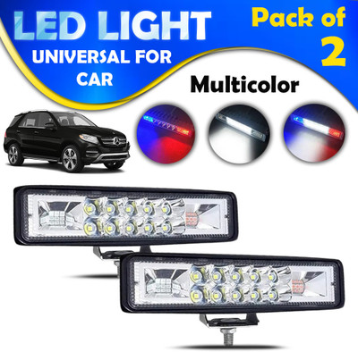 Flipkart SmartBuy High Beam Hazard Flasher LED Light With Flashing Modes, White, Red & Blue Colour Fog Lamp Motorbike, Car LED (12 V, 12 W)(Universal For Car, Pack of 2)