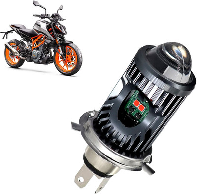 AUTO PEARL White/Yellow Dual Beam & Flicker Red/Blue Led for 390 DukeBS6 Fog Lamp Motorbike LED for KTM (12 V, 35 W)(Duke 390, Pack of 1)