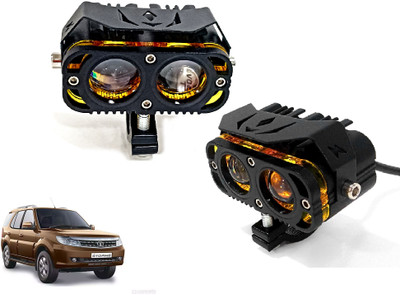 AUTO PEARL 2Lens LED Yellow/White/Red Led with Flashing for Safari Strome 2019 Fog Lamp Car LED for Tata (12 V, 30 W)(Safari Storme, Pack of 2)