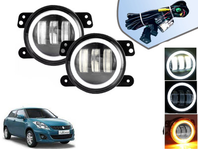 AUTO PEARL White Fog Light 4 inch with Yellow DRL Ring Turn Indicator light with wiring A12 Fog Lamp Car LED for Maruti Suzuki (12 V, 30 W)(Swift Dzire, Pack of 2)