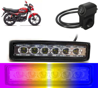 AUTO PEARL 6-inch 14LED Yellow/White/Red/Blue & Blinking Led Fog Light with Switch B64 Fog Lamp Motorbike LED for Hero (12 V, 24 W)(Passion Plus)