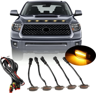 carfrill Car Universal Trucks SUV with Raptor Style Grill Trim Amber DRL Lamps Dash Light Car, Truck LED (12 V, 12 W)(Universal For Car, Pack of 4)