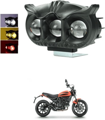 LOVMOTO Universal 30w Led Owl Fog Light Yellow/White nd Red Devil Eye with Flashing s340 Fog Lamp Car, Motorbike LED for Ducati (12 V, 30 W)(Universal For Bike, Pack of 1)