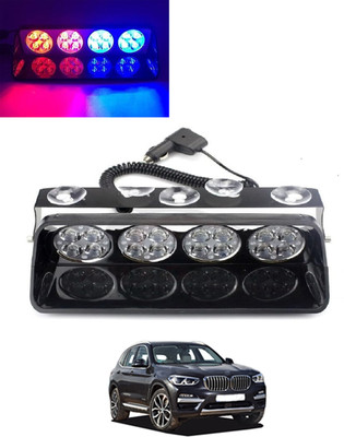 ABJD Universal Red/Blue Waterproof 12V 16 LED Police Dash Light For Car-310 Dash Light Car LED for BMW (12 V, 55 W)(X3, Pack of 1)