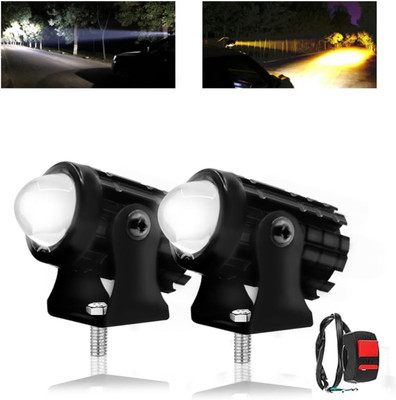Anaisha Enterprises Mini Driving Fog Light Lens Led Spotlight Dual Color With On-Off Switch Fog Lamp Motorbike LED (12 V, 36 W)(Universal For Bike, Pack of 2)