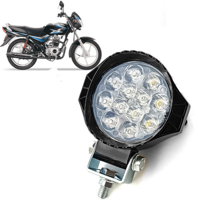 AUTO PEARL 12-LED Round Foglight Ultra Bright White Spot light for CT100 Fog Lamp Motorbike LED for Bajaj (12 V, 20 W)(CT 100, Pack of 1)