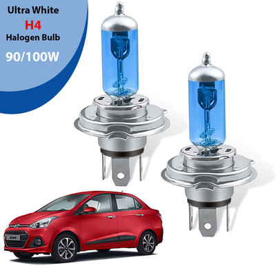 AUTO PEARL H4 Halogen Headlight bulb 90/100W 5000K Ultra White Low/High Beam Bulb (B49) Headlight Car, Truck, Van Halogen for Hyundai (12 V, 100 W)(Xcent, Pack of 2)