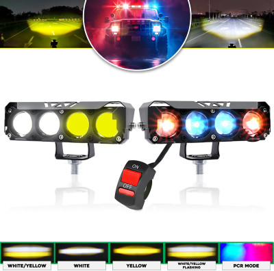 MIKANIX New LED Fog Light with Flashing | 5 Modes of Changing Light With Switch Fog Lamp Car, Motorbike, Van, Truck LED (9 V, 50 W)(Universal For Bike, Universal For Car, Pack of 2)