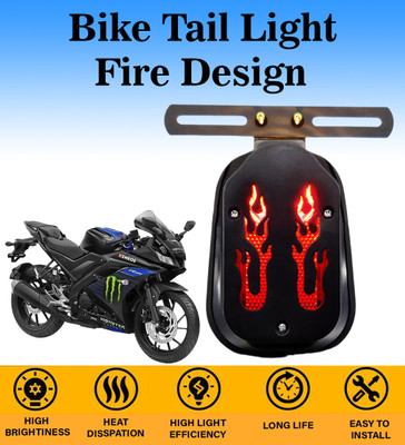 ASRYD Universal Bike Tail Light Fire Design Shape Brake Light Motorbike LED (12 V, 12 W)(Universal For Bike, Pack of 1)