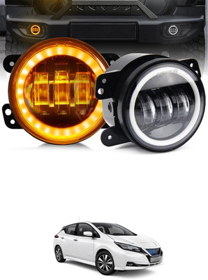 GONAMA Universal 4 inch White Amber Ring DRL Fog Light Round Light LED Fog Lamp sg82 Headlight Car LED for Hyundai (12 V, 40 W)(Universal For Car, Pack of 2)