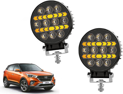 AUTO PEARL Round 4 Inch Luminous 10 Led Auxiliary Amber DRL Spot Light for Car A108 Back Up Lamp Car LED for Hyundai (12 V, 30 W)(Creta, Pack of 2)
