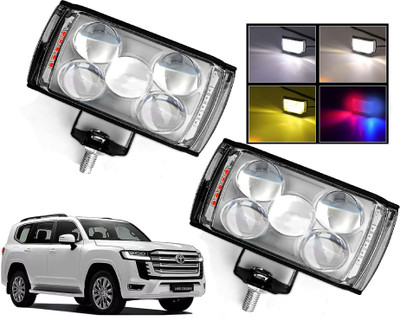 AUTO PEARL 5-EYE Lens Foglight, White, Yellow & Blue-Red Amber Auxiliary Projector Led Y264 Fog Lamp Car LED for Toyota (12 V, 15 W)(Land Cruiser, Pack of 2)