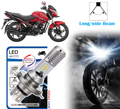 AUTO PEARL 2-Side 12Led Chips Motorcycle Bulb 7500K-12V-9W wide Beam Ultra Bright White B41 Headlight Motorbike LED for Hero (12 V, 9 W)(Glamour i3s, Pack of 1)