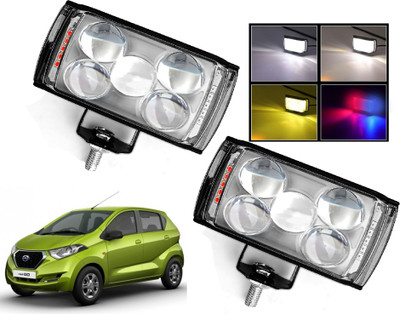 AUTO PEARL 5-EYE Lens Foglight, White, Yellow & Blue-Red Amber Auxiliary Projector Led Y188 Fog Lamp Car LED for Datsun (12 V, 15 W)(Go, Pack of 2)
