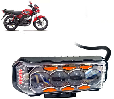 AUTO PEARL 4 Lens White/Yellow & Multi Flicker Red/Blue High Beam Led T278 Fog Lamp Motorbike LED for Hero (12 V, 30 W)(Passion Plus)