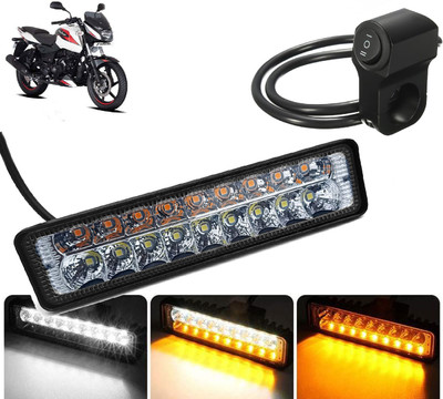 AUTO PEARL 6-inch Super Bright 18-Led Yellow, White & Flashing Fog Light with Switch A54 Fog Lamp Motorbike LED for Bajaj (12 V, 40 W)(Pulsar 180, Pack of 1)