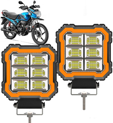 AUTO PEARL 6-Led DRL Foglight, Off-Road Vehicle Light Auxiliary White-Yellow Lighting B094 Back Up Lamp Motorbike LED for Hero (12 V, 30 W)(Passion Pro, Pack of 2)