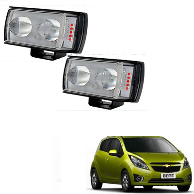 RAWAT Double Led White-Yellow Fog Light with Red & Blue Strobe With On-Off Switch -108 Fog Lamp Car LED for Chevrolet (12 V, 36 W)(Beat)