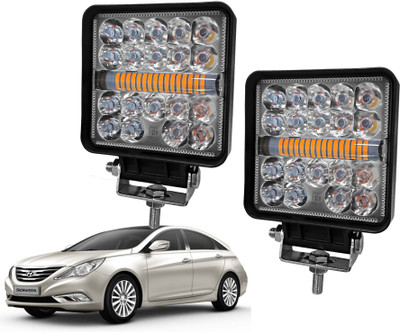 AUTO PEARL 4 inch Square 35Led Auxiliary Amber DRL Spot Light Off Road Light for Car 338 Back Up Lamp Car LED for Hyundai (12 V, 30 W)(Sonata, Pack of 2)
