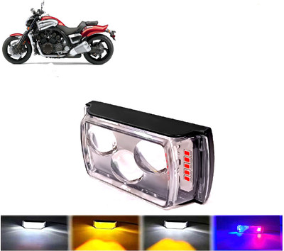 AUTO PEARL 3 EYE Lens Foglight, White, Yellow & Blue-Red Amber Auxiliary Projector Led A286 Fog Lamp Motorbike LED for Yamaha (12 V, 10 W)(Vmax, Pack of 1)